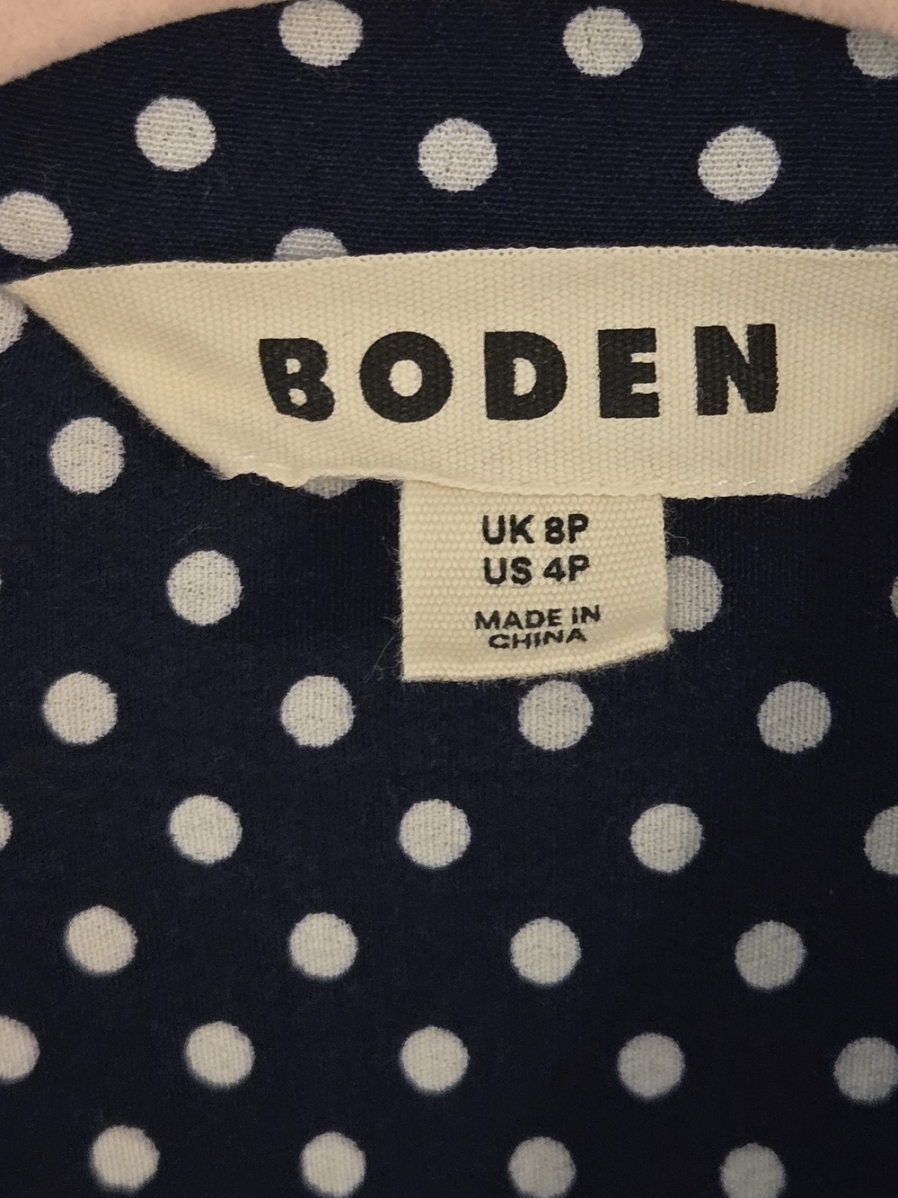 Boden Navy Polka Dot Shirt Dress Size US 4P / UK 8P Long Sleeve Button Front - Picture 1 of 11